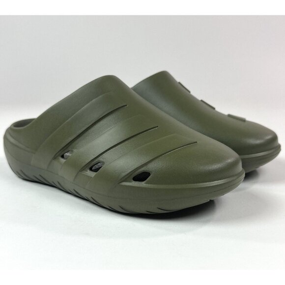 Adidas Adicane Unisex Olive Green Closed Toe Slide Sandals HQ9917 - Picture 2 of 9